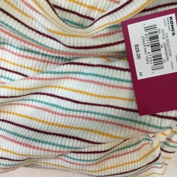 SO XL long sleeve ribbed tee w/ruffle hem green yellow - Picture 10 of 12